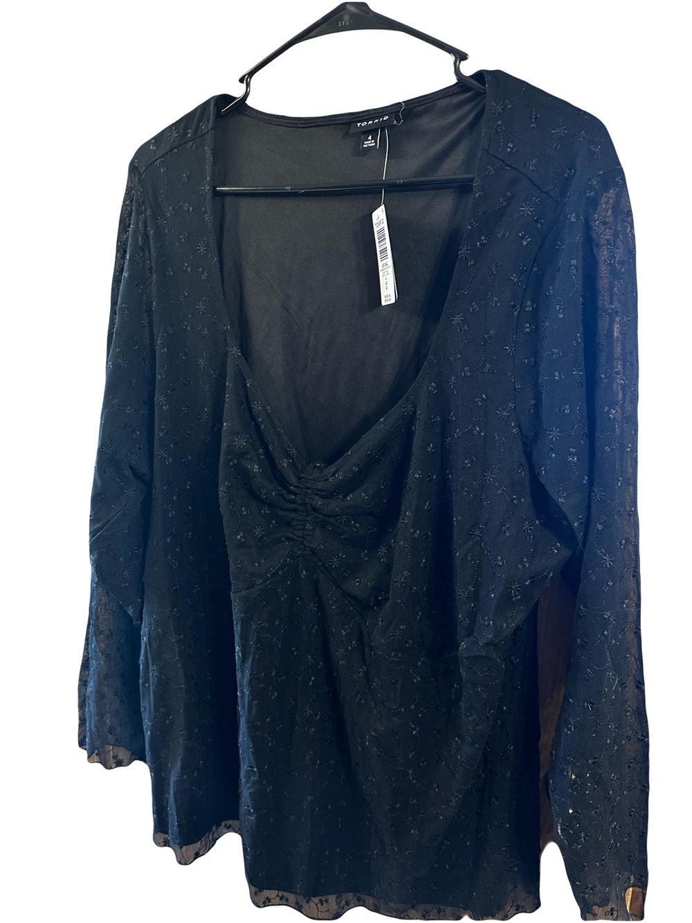 Torrid Black Long Sleeve Lace Top 4x